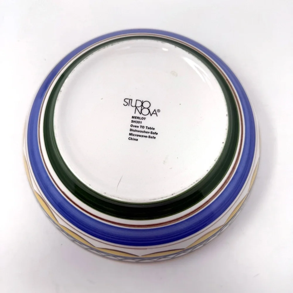 Studio‎ Nova Merlot SH301 Oven to Table Serving Bowl Yellow Green Blue Grapes 9